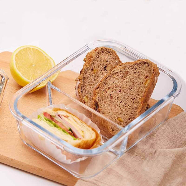 Lunch box en verre compartimentée