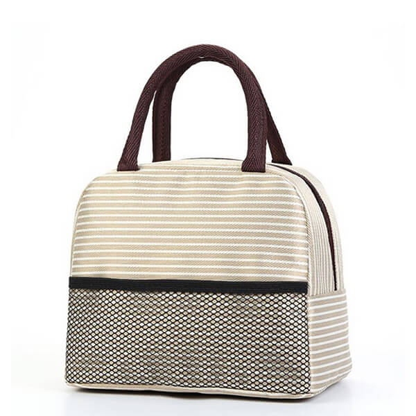 Sac lunch box isotherme rayé gris