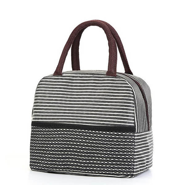 Sac lunch box isotherme rayé noir
