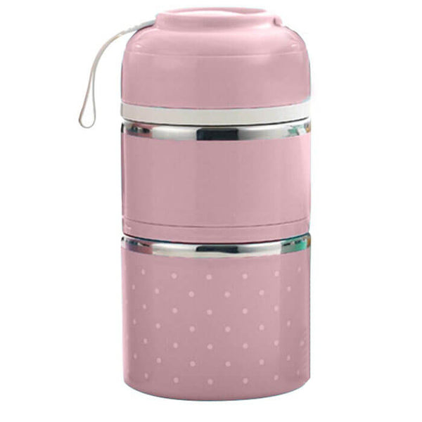 Box bento isotherme ronde rose