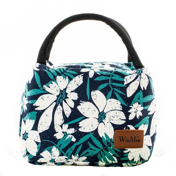 Lunch bag isotherme fleurs blanches