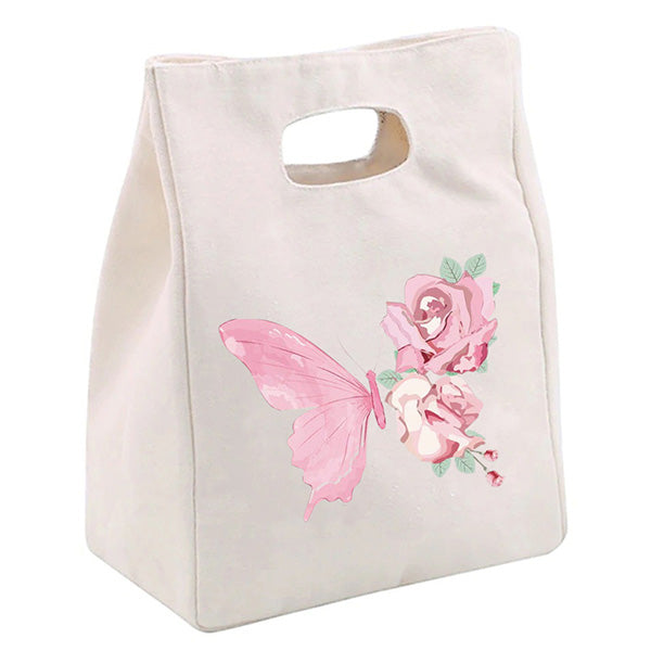 Lunch bag papillon rose